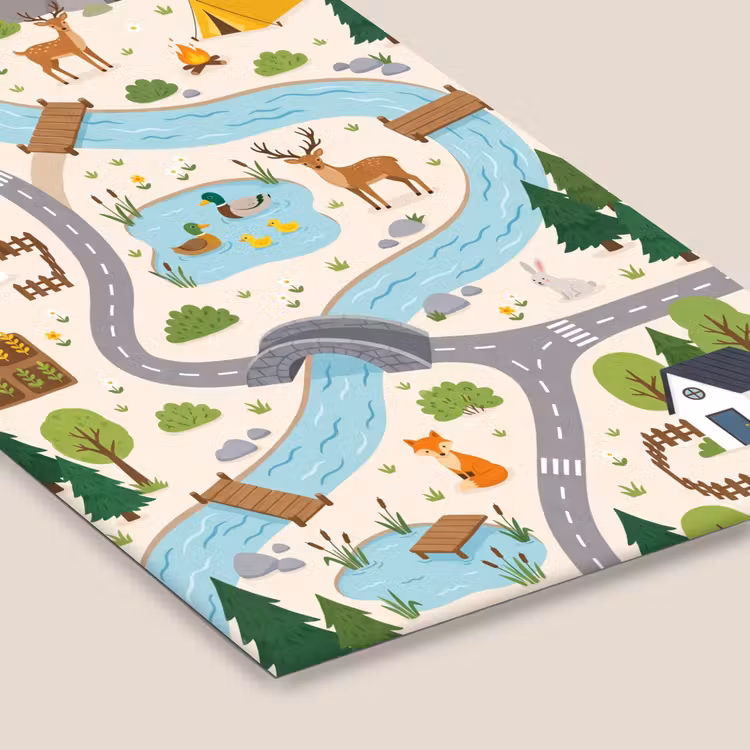 Poster met lijst - Landschap - Rivier - Cartoon — 7