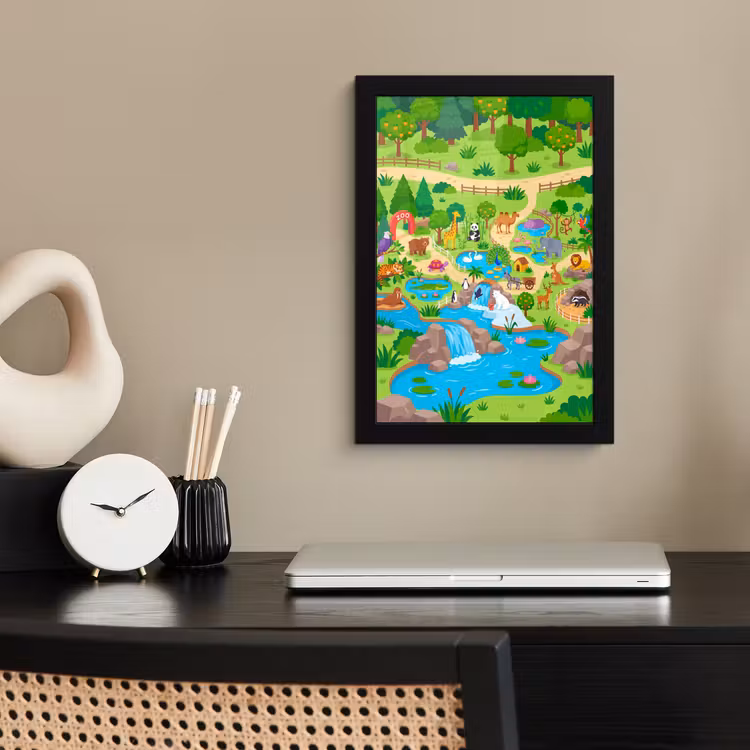 Poster met lijst - Dieren - Dierentuin - Cartoon — 2