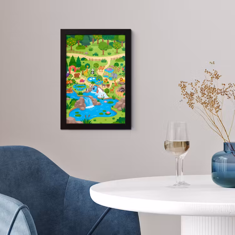 Poster met lijst - Dieren - Dierentuin - Cartoon — 4
