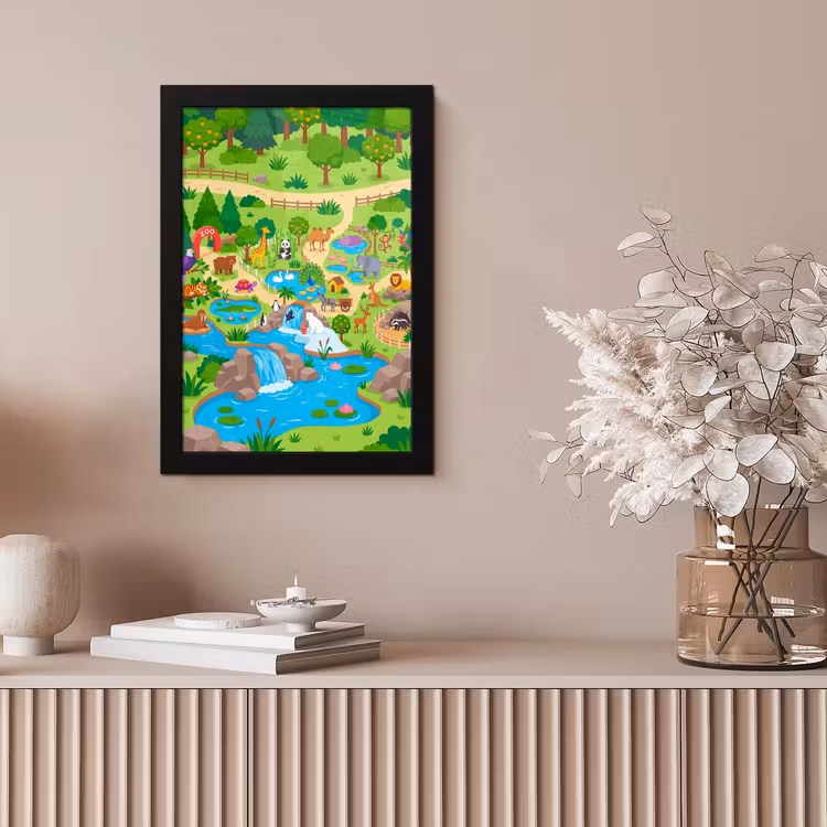 Poster met lijst - Dieren - Dierentuin - Cartoon — 5
