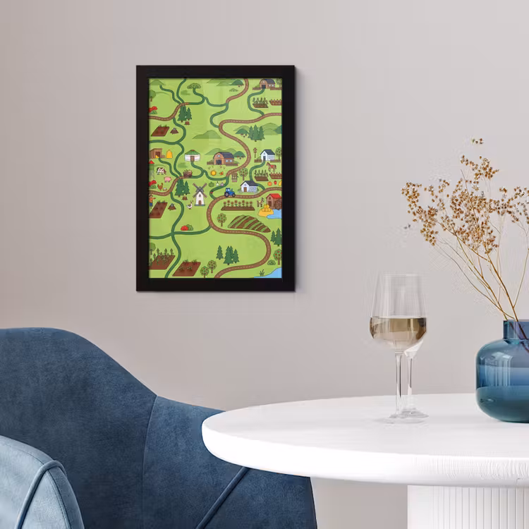 Poster met lijst - Dieren - Platteland - Illustratie — 4