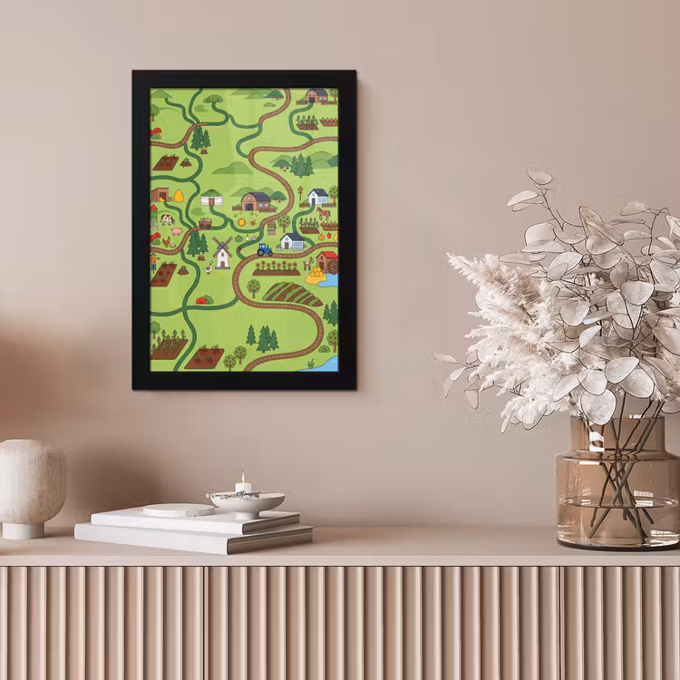Poster met lijst - Dieren - Platteland - Illustratie — 5