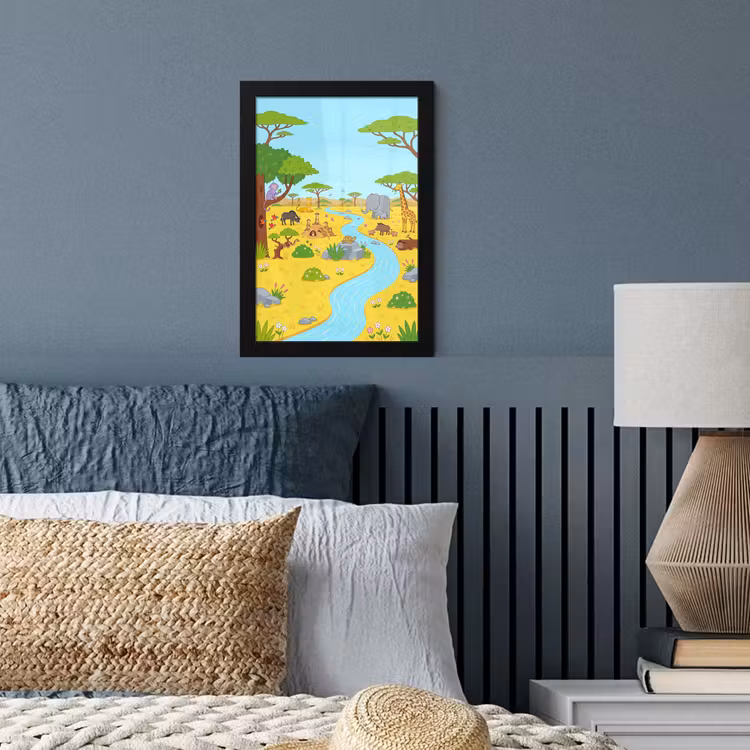 Poster met lijst - Dieren - Savanne - Cartoon — 3