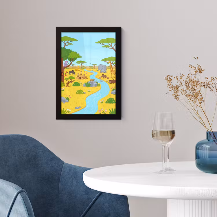 Poster met lijst - Dieren - Savanne - Cartoon — 4