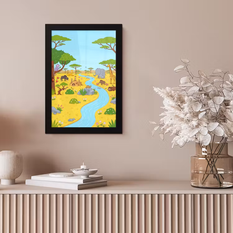 Poster met lijst - Dieren - Savanne - Cartoon — 5