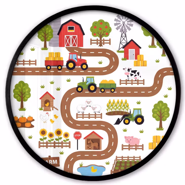Ronde fotolijst - Boerderij - Dieren - Illustratie — 1