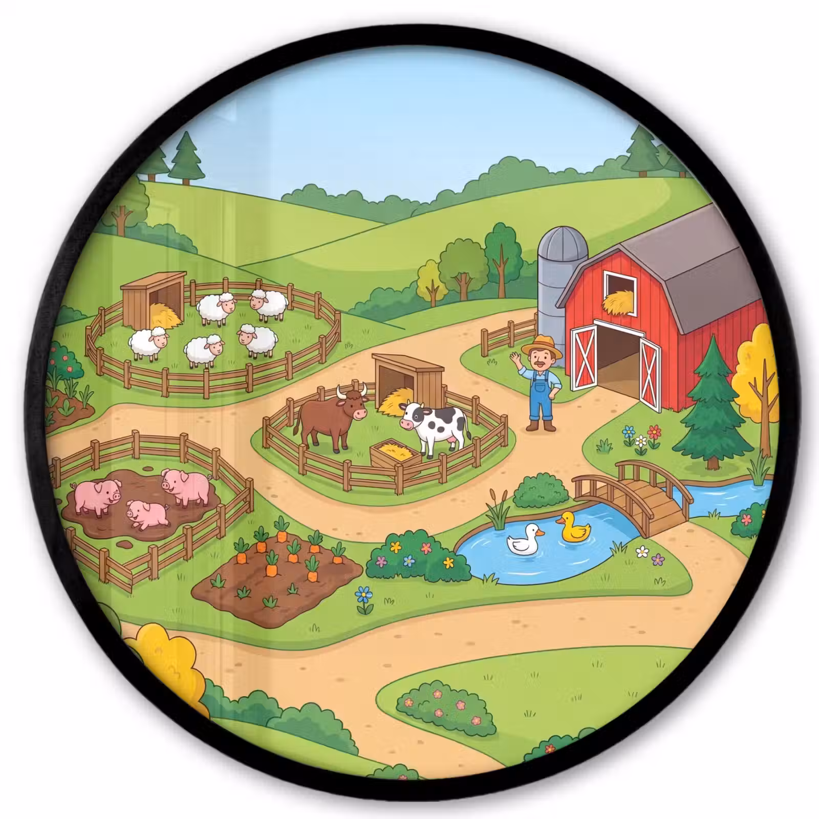 Ronde fotolijst - Boerderij - Dieren - Platteland — 1