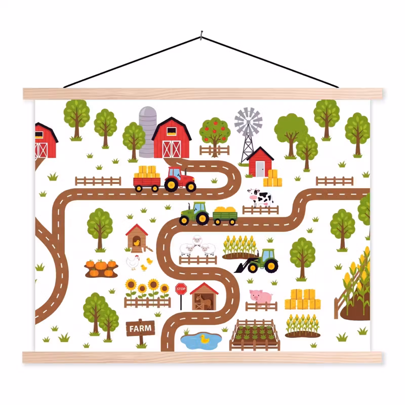 Schoolplaat - Boerderij - Dieren - Illustratie — 1