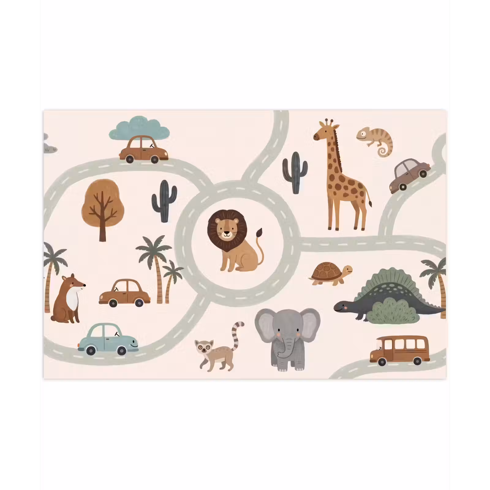 Speelkleed - Dieren - Wegen - Illustratie — 1