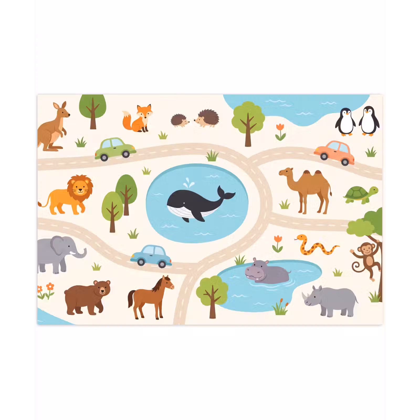 Speelkleed - Dieren - Wereld - Illustratie — 1