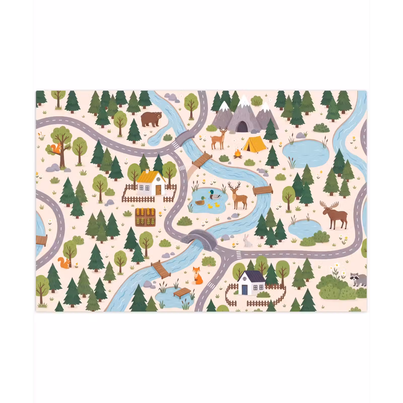 Speelkleed - Landschap - Rivier - Cartoon — 1