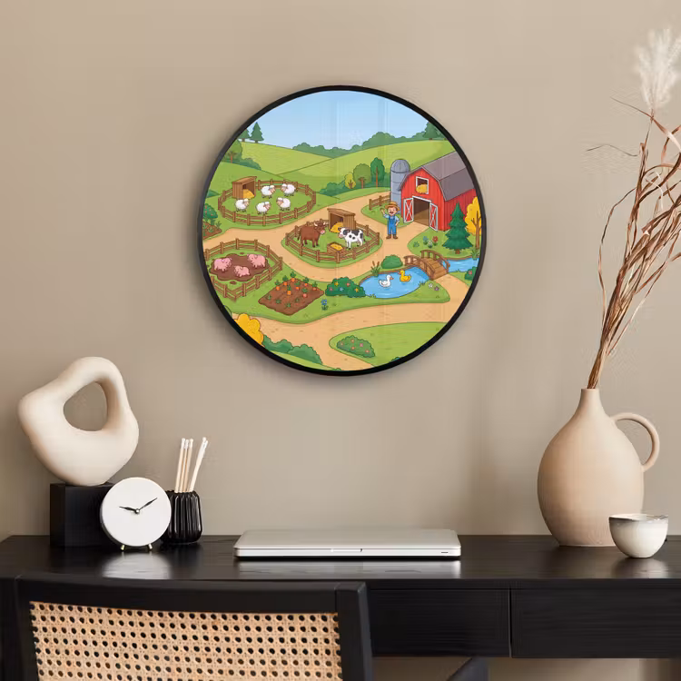 Ronde fotolijst - Boerderij - Dieren - Platteland — 3
