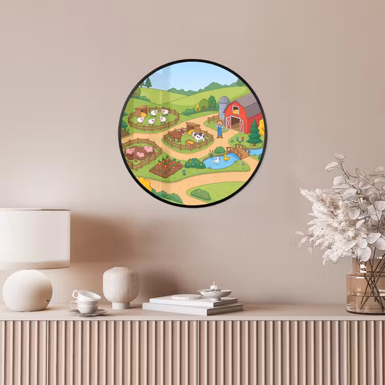 Ronde fotolijst - Boerderij - Dieren - Platteland — 5