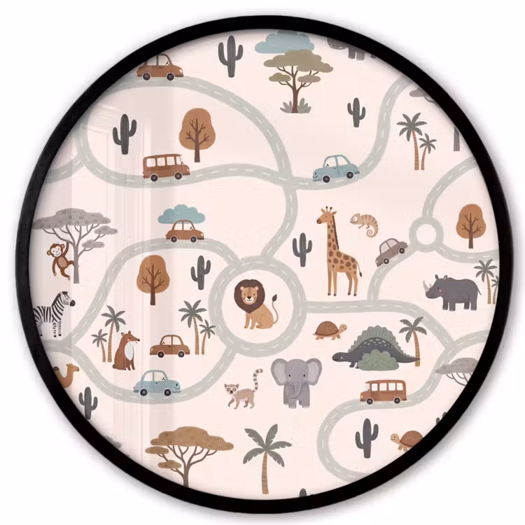 Ronde fotolijst - Dieren - Wegen - Illustratie — 1
