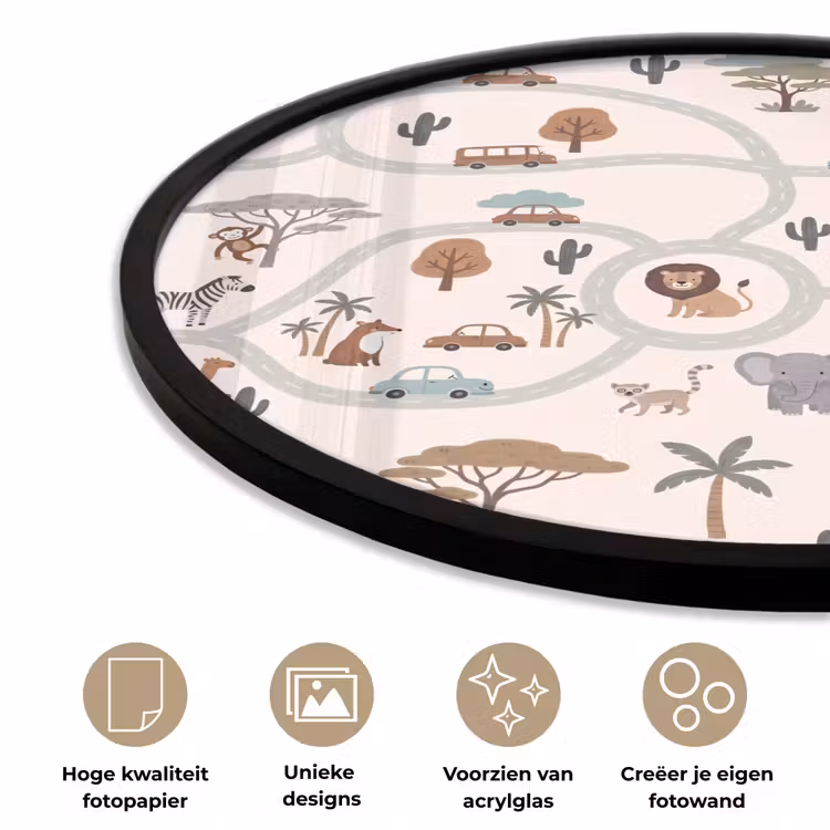 Ronde fotolijst - Dieren - Wegen - Illustratie — 2