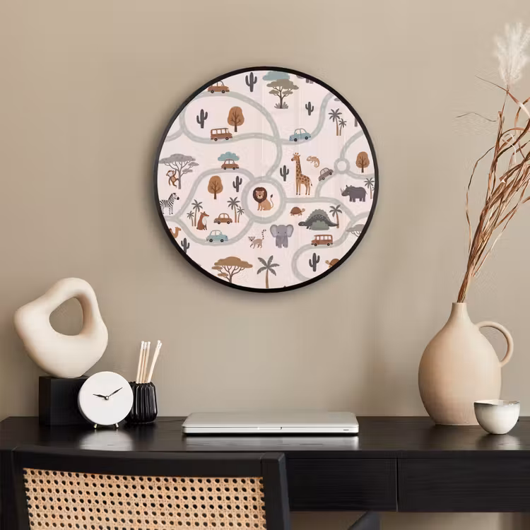 Ronde fotolijst - Dieren - Wegen - Illustratie — 3