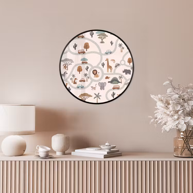 Ronde fotolijst - Dieren - Wegen - Illustratie — 5