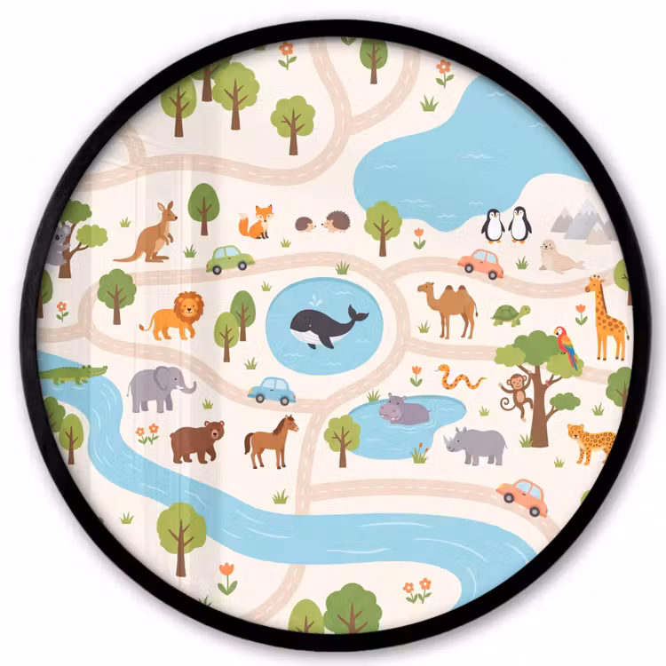 Ronde fotolijst - Dieren - Wereld - Illustratie — 1