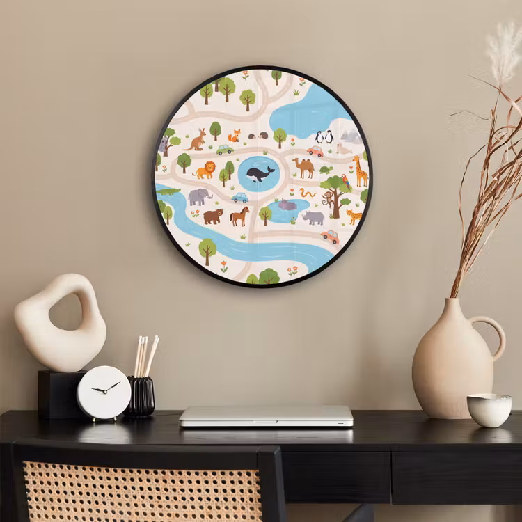 Ronde fotolijst - Dieren - Wereld - Illustratie — 3