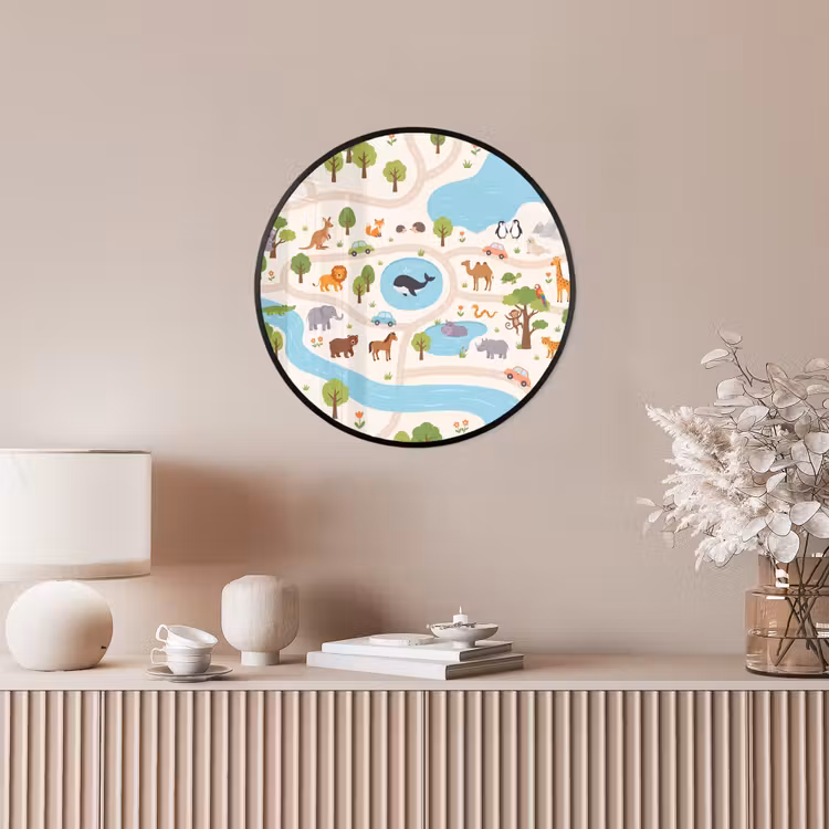 Ronde fotolijst - Dieren - Wereld - Illustratie — 5