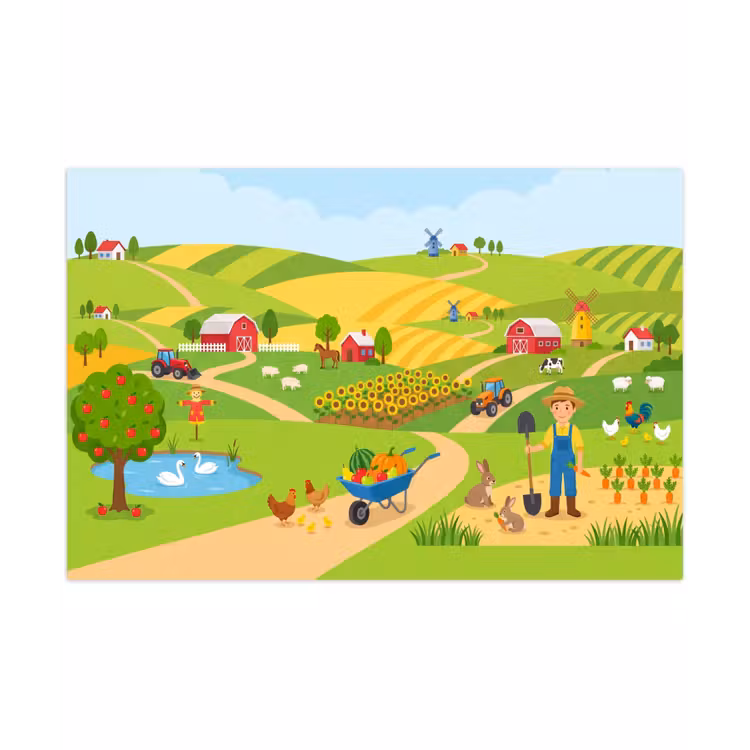 Speelkleed - Boerderij - Landschap - Cartoon — 1