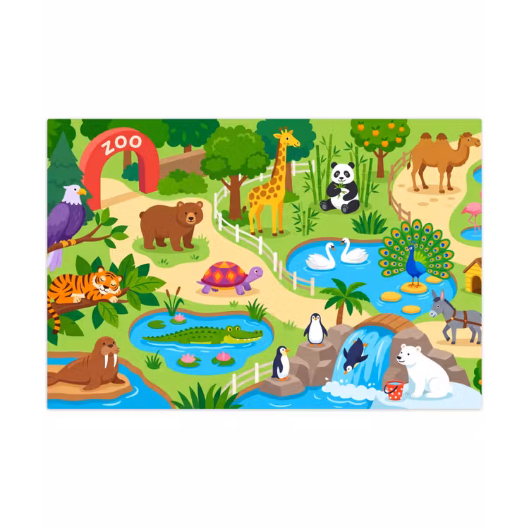 Speelkleed - Dieren - Dierentuin - Cartoon — 1