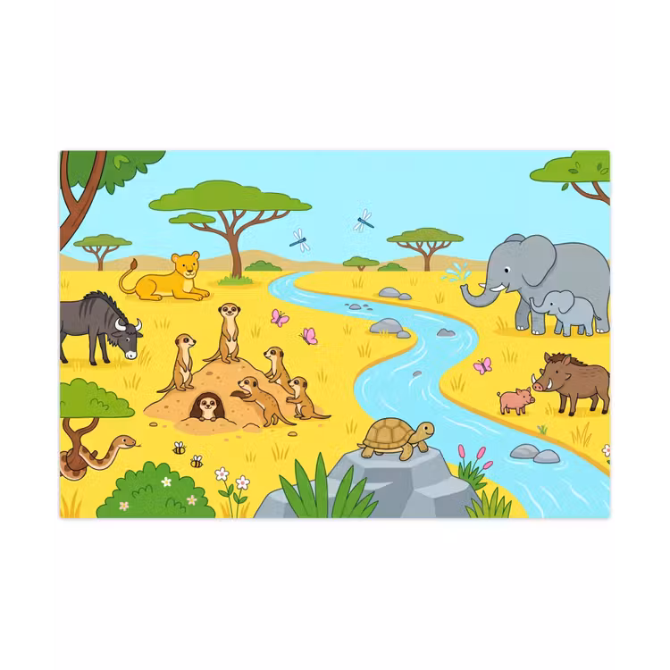 Speelkleed - Dieren - Savanne - Cartoon — 1