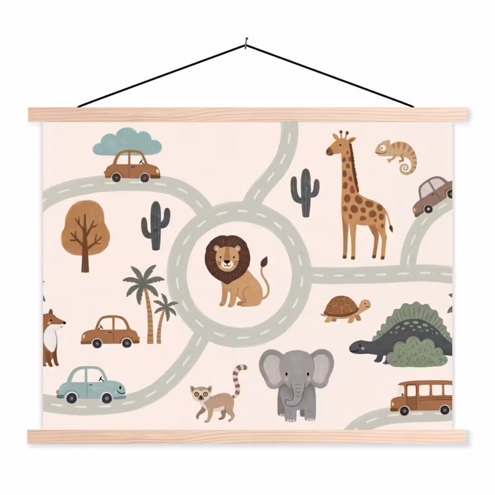 Schoolplaat - Dieren - Wegen - Illustratie — 1