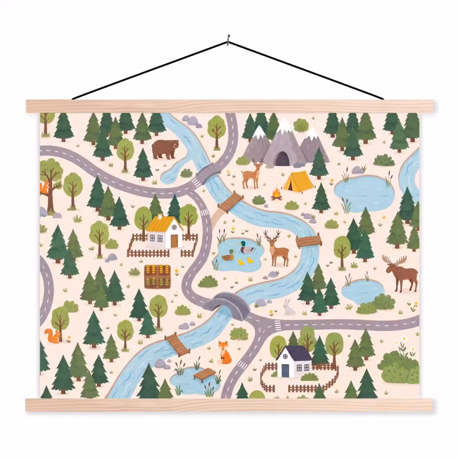 Schoolplaat - Landschap - Rivier - Cartoon — 1