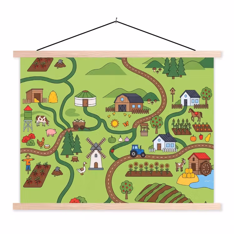 Schoolplaat - Dieren - Platteland - Illustratie — 1
