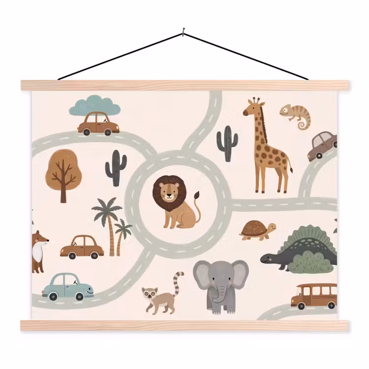 Schoolplaat - Dieren - Wegen - Illustratie — 1