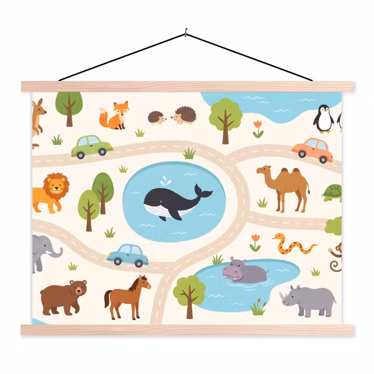Schoolplaat - Dieren - Wereld - Illustratie — 1