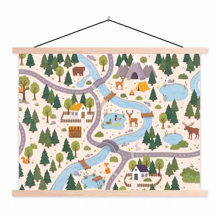 Schoolplaat - Landschap - Rivier - Cartoon — 1