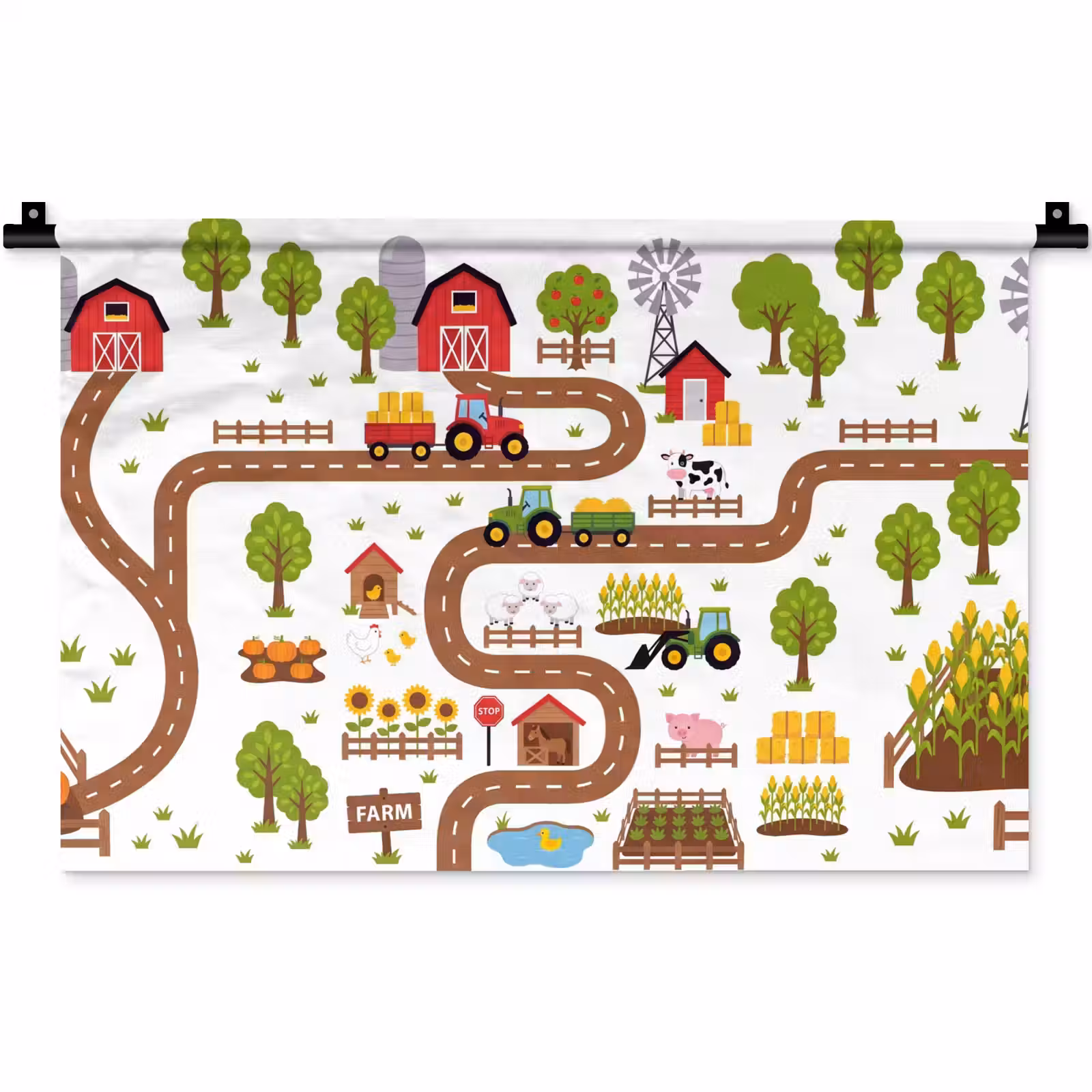 Wandkleed - Boerderij - Dieren - Illustratie — 1