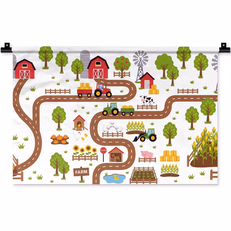 Wandkleed - Boerderij - Dieren - Illustratie — 1
