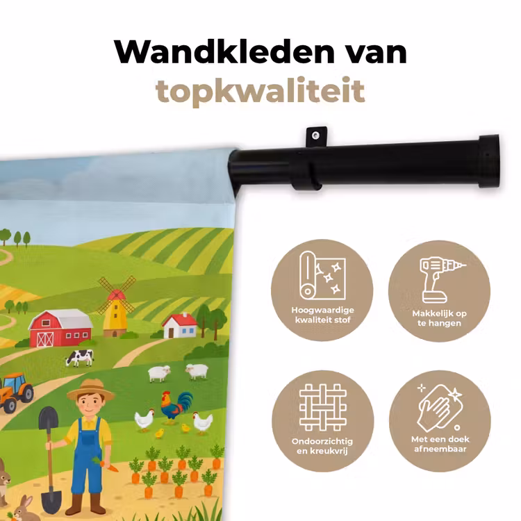Wandkleed - Boerderij - Landschap - Cartoon — 3