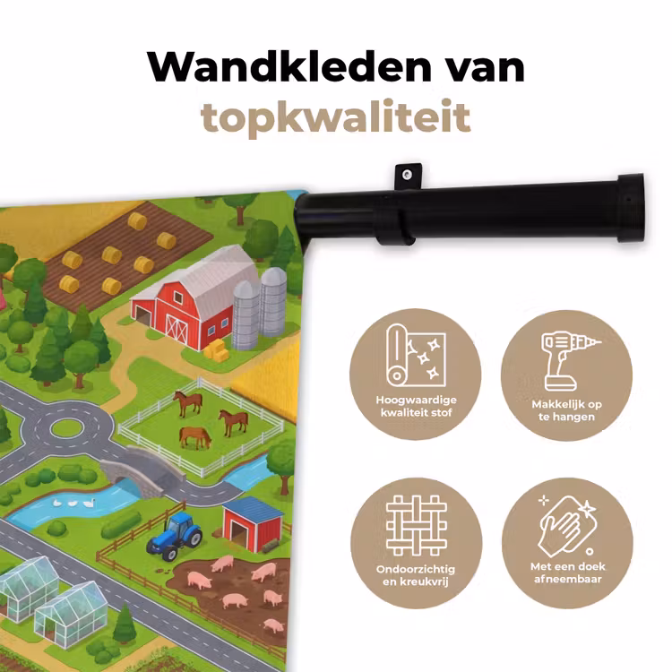 Wandkleed - Boerderij - Landschap - Isometrisch — 3