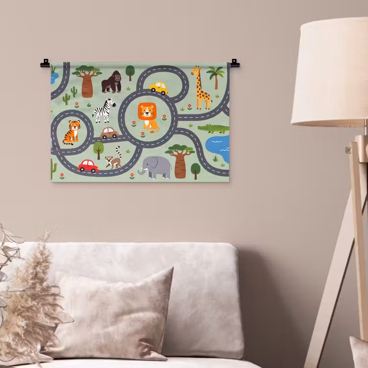 Wandkleed - Dieren - Speels - Illustratie — 2