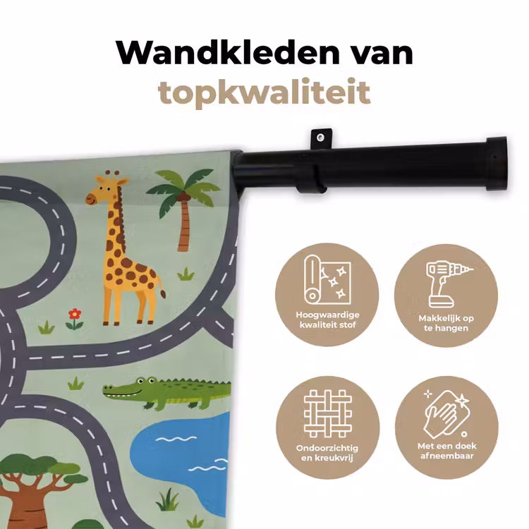 Wandkleed - Dieren - Speels - Illustratie — 3