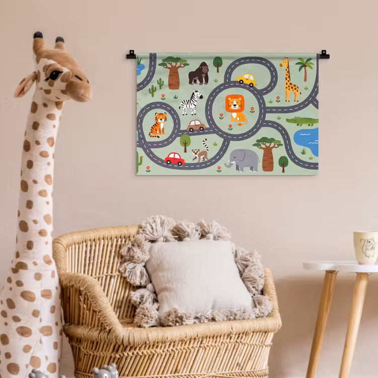 Wandkleed - Dieren - Speels - Illustratie — 5