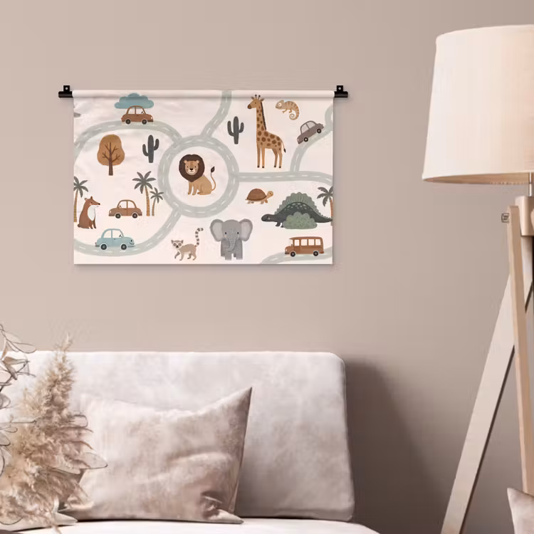 Wandkleed - Dieren - Wegen - Illustratie — 2