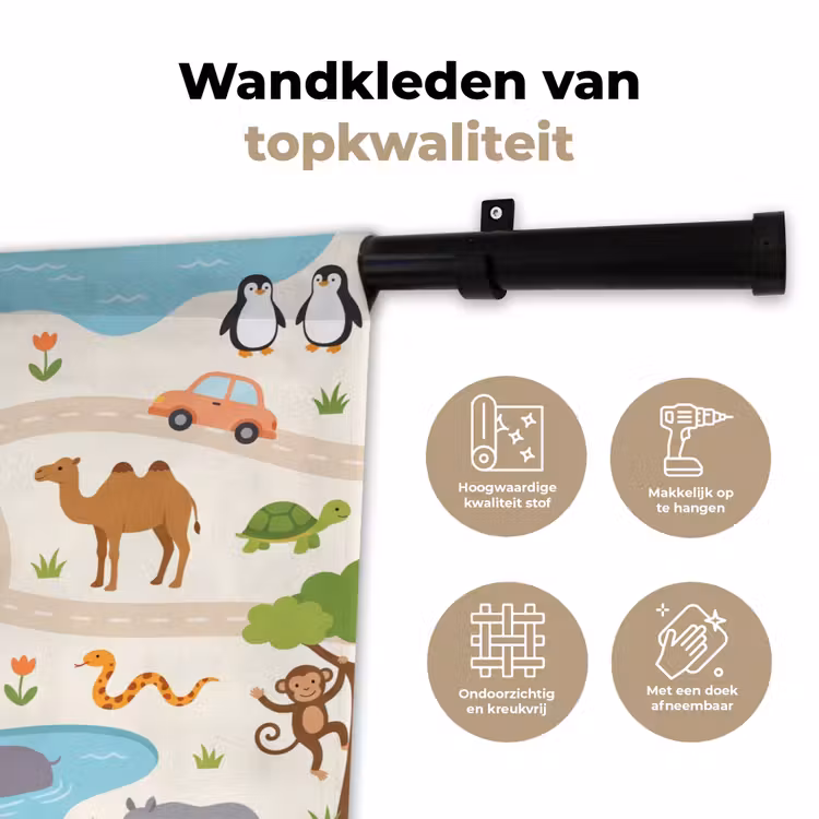 Wandkleed - Dieren - Wereld - Illustratie — 3