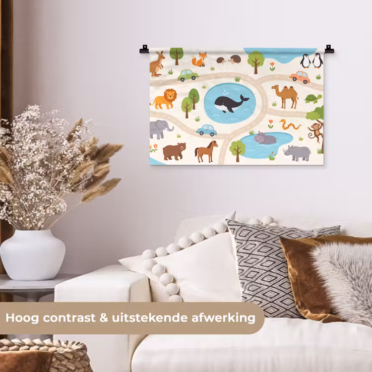 Wandkleed - Dieren - Wereld - Illustratie — 4