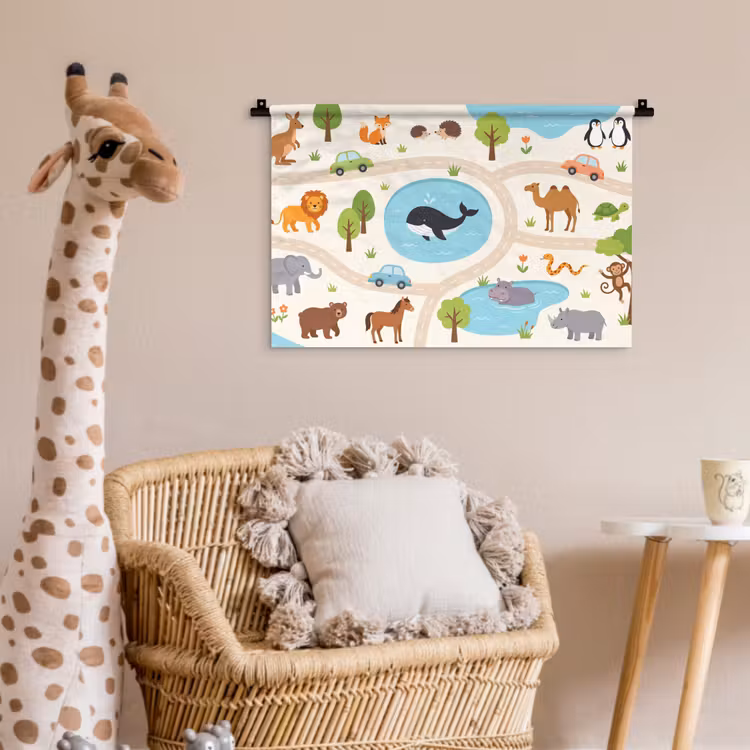 Wandkleed - Dieren - Wereld - Illustratie — 5
