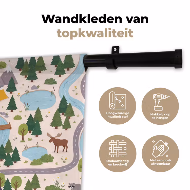 Wandkleed - Landschap - Rivier - Cartoon — 3
