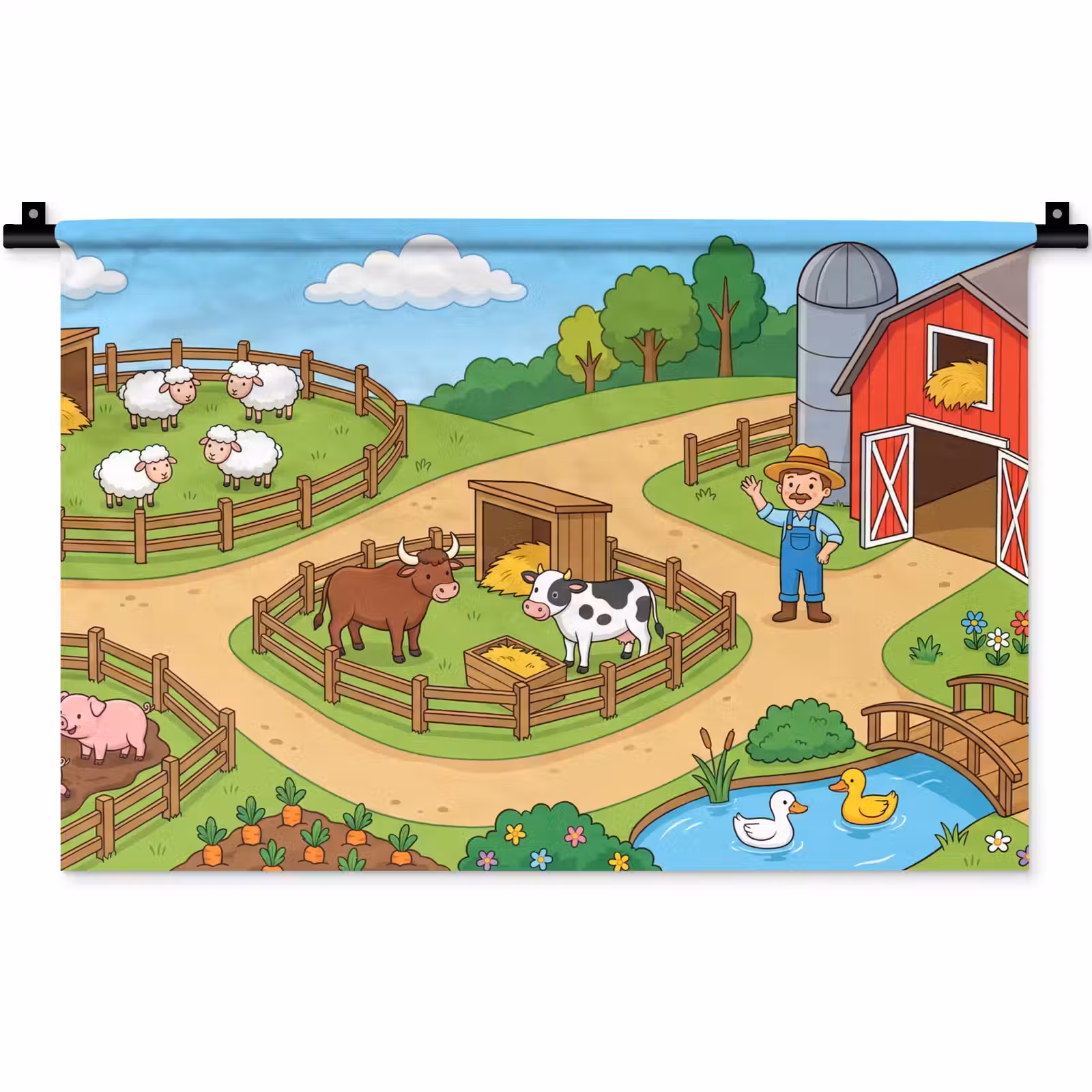 Wandkleed - Boerderij - Dieren - Platteland — 1