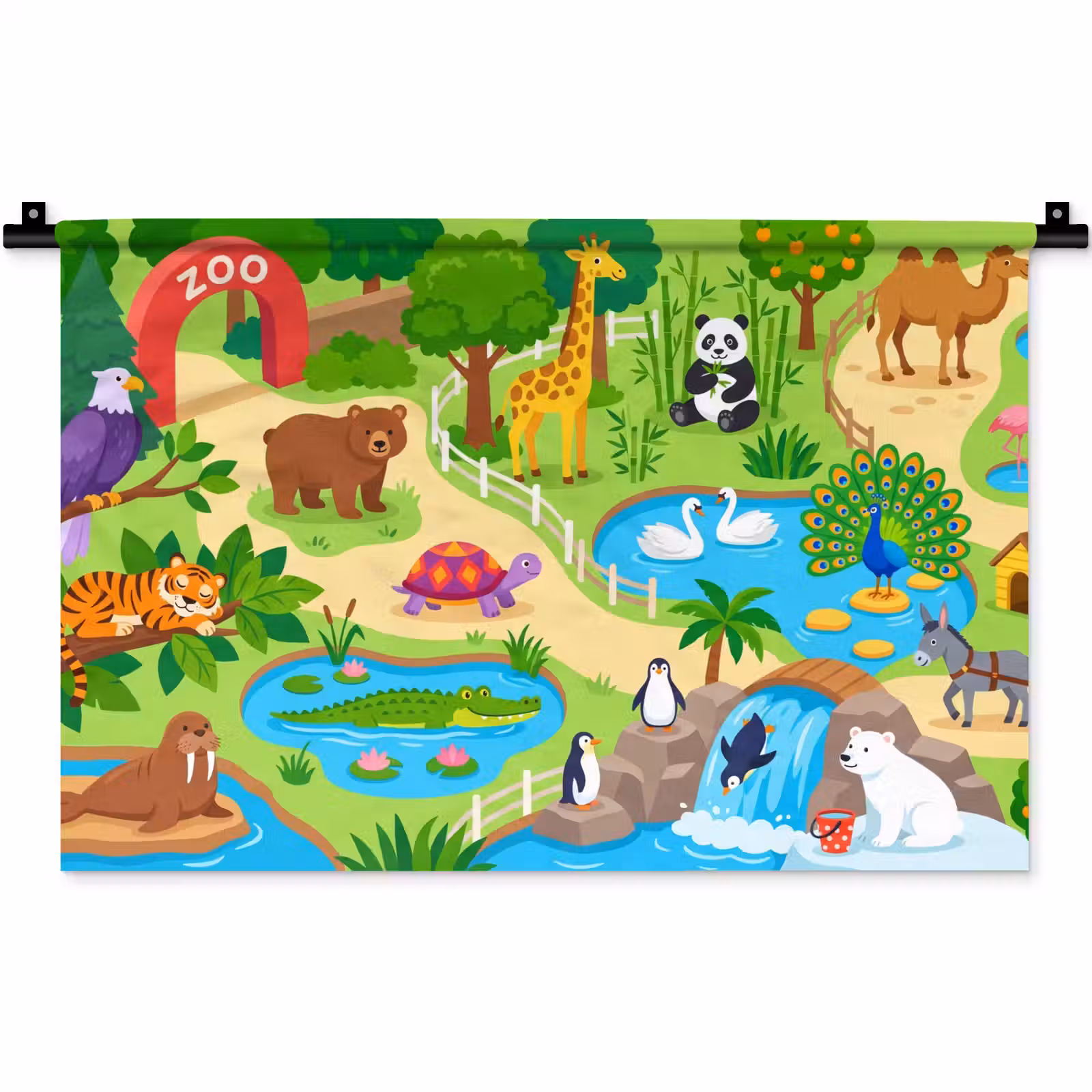 Wandkleed - Dieren - Dierentuin - Cartoon — 1