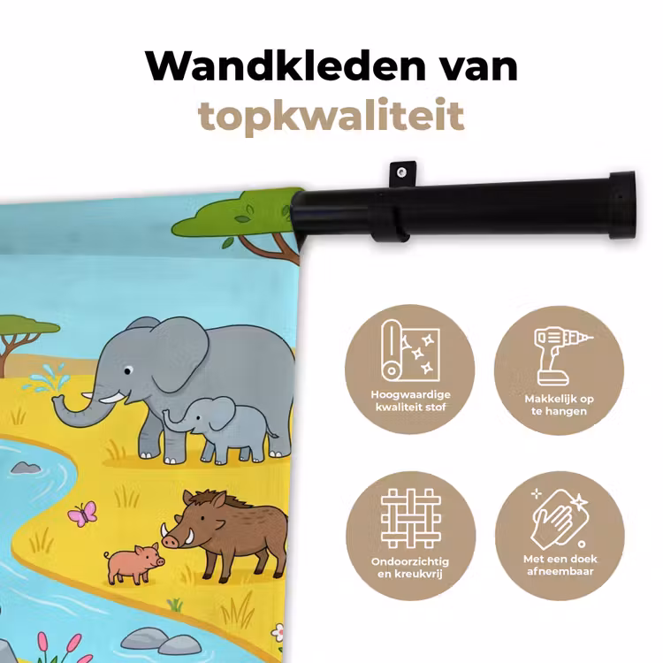 Wandkleed - Dieren - Savanne - Cartoon — 3