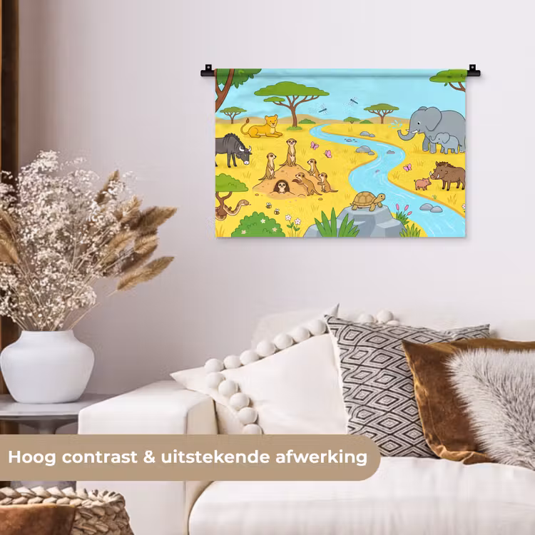 Wandkleed - Dieren - Savanne - Cartoon — 4