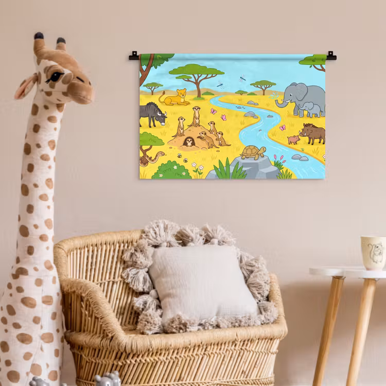 Wandkleed - Dieren - Savanne - Cartoon — 5